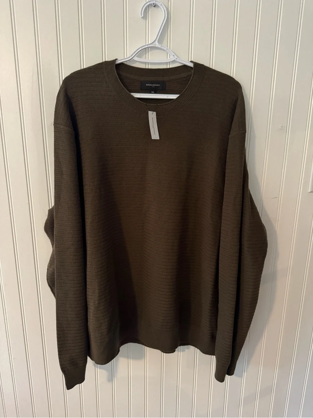 Banana Republic Men's Brown Crewneck Sweater - Textured Knit